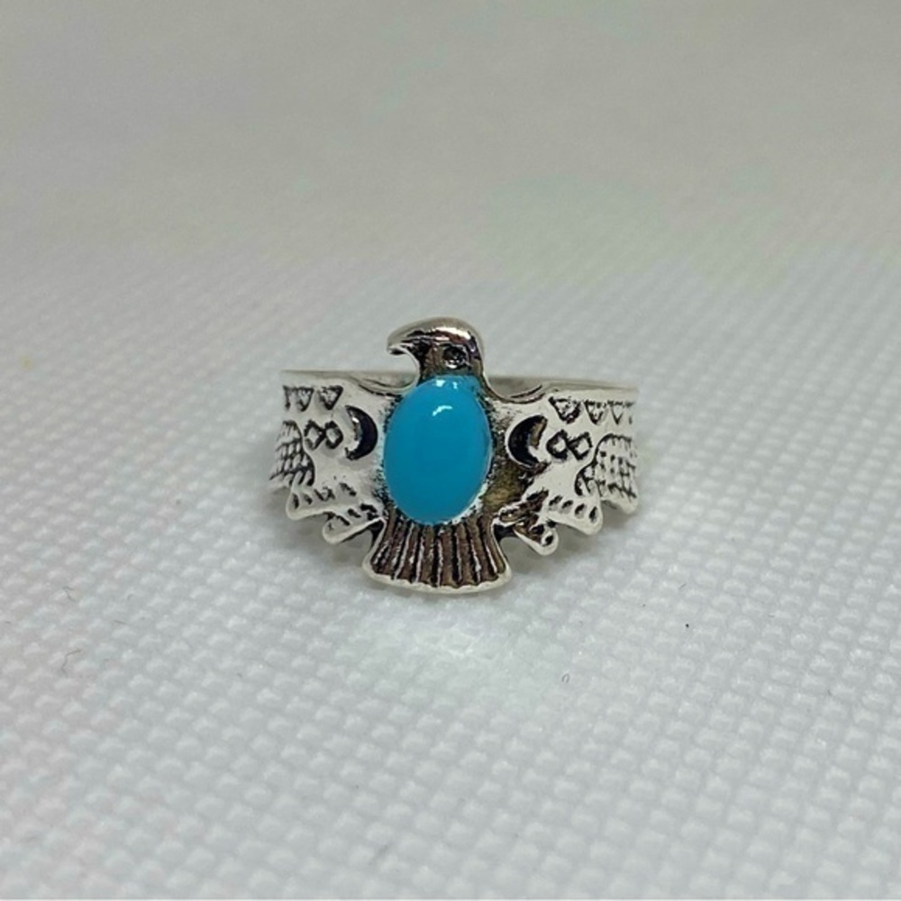 Southwest Style Turquoise American Eagle Ring